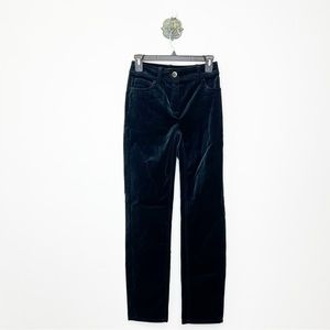 J. Crew Black Stretch Velvet Straight-leg Pant High Waist Women's 00 NWT Holiday